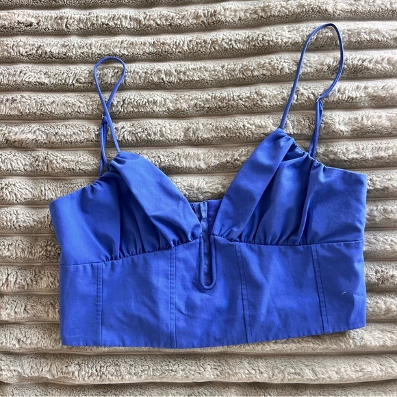 Zara Tops - Zara Royal Blue Cropped Tank Top- L